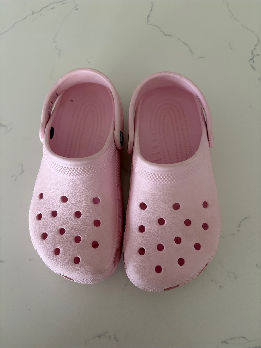 Kids Crocs Light Pink Casual Slip-On Sandals with Heel Strap